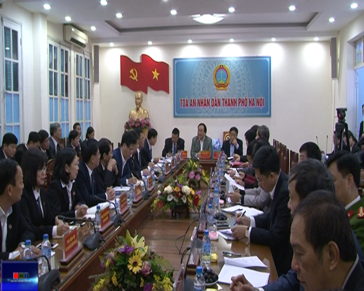 Bí thư Thành ủy Hà Nội Hoàng Trung Hải thăm và làm việc với Toà án Nhân dân thành phố Hà Nội